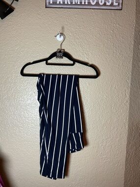 Lularoe Leggings Navy White Stripe Women’s size TC Tall & Curvy NWOT